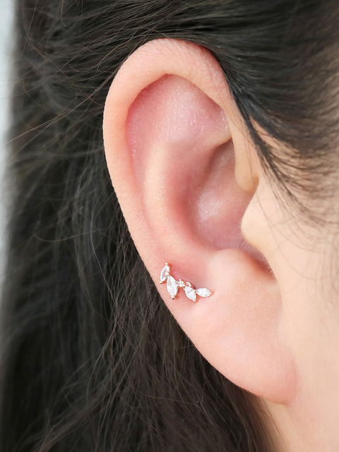 CZ Leaf Cartilage earring