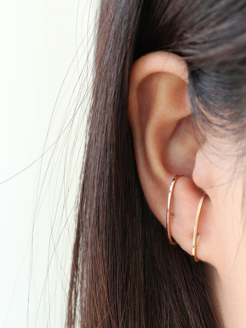 14K Gold Plain ear cuff wrap cartilage earring 20g