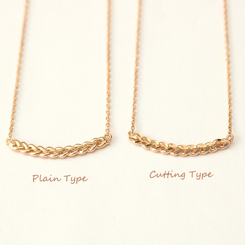 14K 18K Gold Curve Knot Chain Necklace