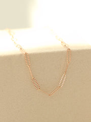 14K 18K Gold Cutting Chain Necklace