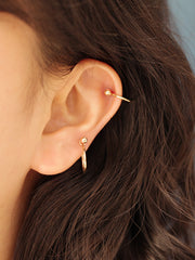 14K Gold Simple C-Type Conch Piercing