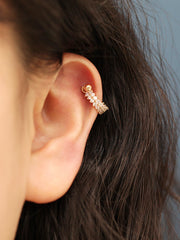 14K Gold 2 Line Cubic C-Type Conch Piercing