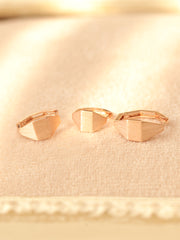 14K Gold Brushed Square Oval Hoop Earring