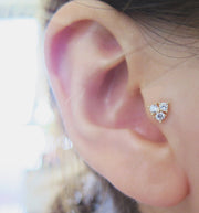 ?¬진촬영 / 중량?•인 / (?µ션/?£시가ê²?o / 10K 14K Gold CZ Triangle cartilage earring