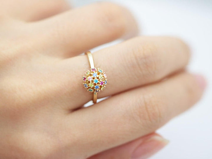 14K Gold Multiple CZ Ring