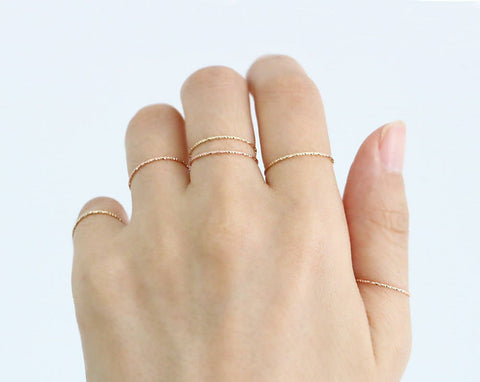 14K Gold Dainty finger Stacking ring