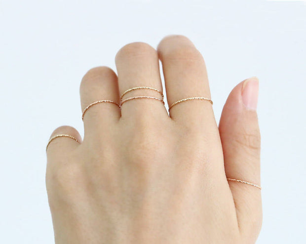 14K Gold Dainty finger Stacking ring