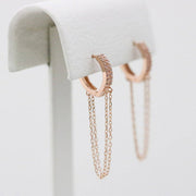 14K Gold layered chain Hoop Earring