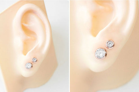 14K Gold Daily CZ Cartilage Earring 18G16G