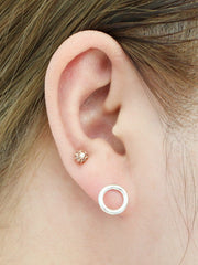 925 Sterling silver Open Circle cartilage earring