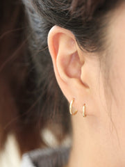 14K Gold daily simple hoop earring