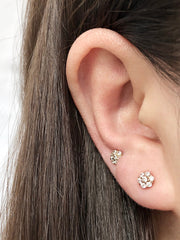 14K Gold Crystal CZ Cartilage earring 18g16g