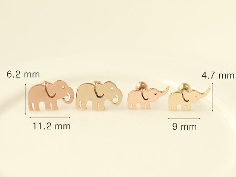 14K Gold Elephant Cartilage Earring 18g16g