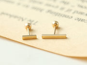 14K Gold simple stick cartilage earring S, M, L, XL 20g