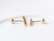 14K Gold simple stick cartilage earring S, M, L, XL 20g