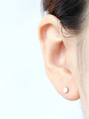 14K Gold Button Cartilage Earring 18G16G