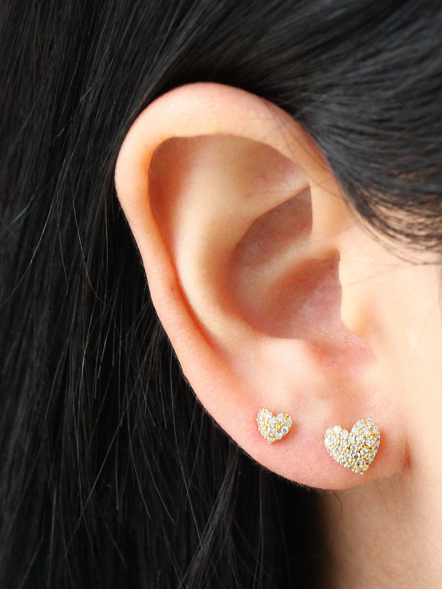 Pave heart Cartilage Earring