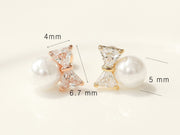 14K gold pearl ribbon Cartilage earring 20g