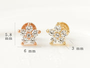 14K Gold Best Flower Labret Piercing 18G16G