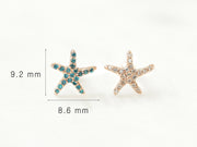 14K Gold Starfish Cartilage Earring 18g16g