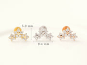 14K Gold Star Flower Labret Piercing 18G16G