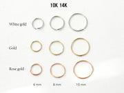 10K 14K Gold Cartilage Hoop Earring