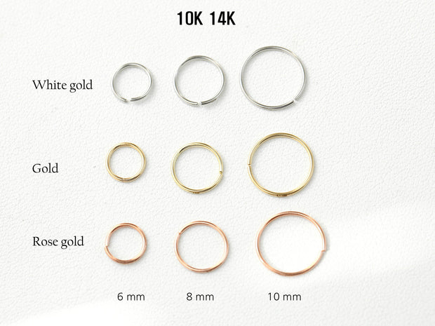 10K 14K Gold Cartilage Hoop Earring