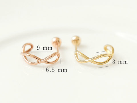 14K Gold Twist Cartilage earring 20g