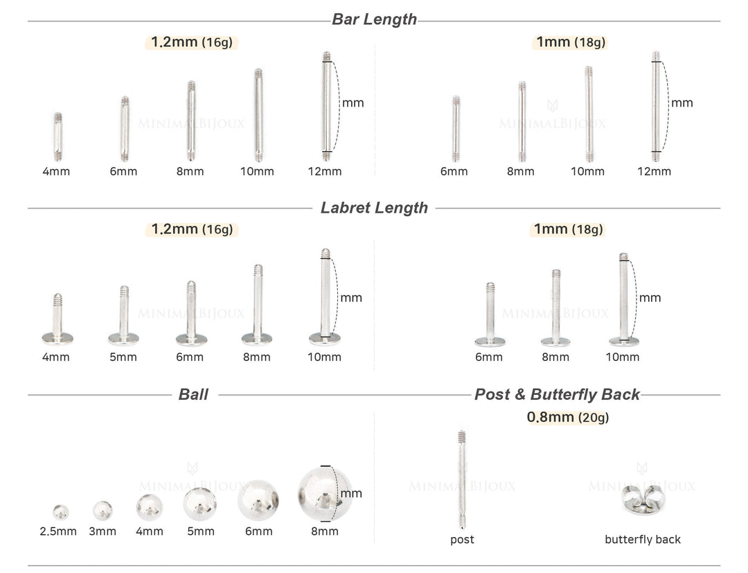 316L stainless steel Piercing subsidiary materials – MinimalBijoux