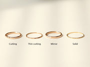 14K Gold Hallow Layered Cutting Guard ring