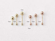 14K Gold 2mm / 2.5mm ball Cartilage Earring 20g