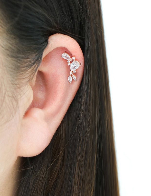 CZ Long Stud Cartilage earring