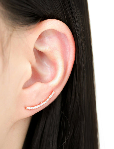 Curve Bar CZ Cartilage earring