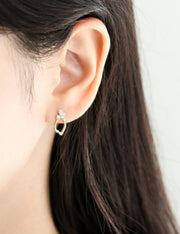 14K gold CZ frame earlobe piercing 20g