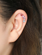 Rainbow CZ Cartilage earring