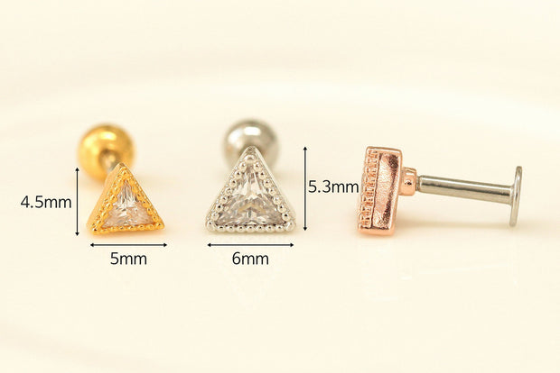 Simple Triangle CZ Cartilage earring