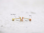 14K Gold Dainty CZ Flower cartilage earring 20g