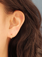 14K Gold 2 Line 3 Line Cartilage Earring 20G