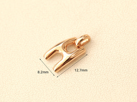 14K 18K Gold Glossy H Necklace