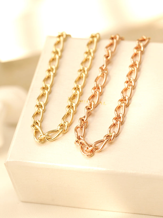 14K Gold Hollow Knot Chain Bracelet