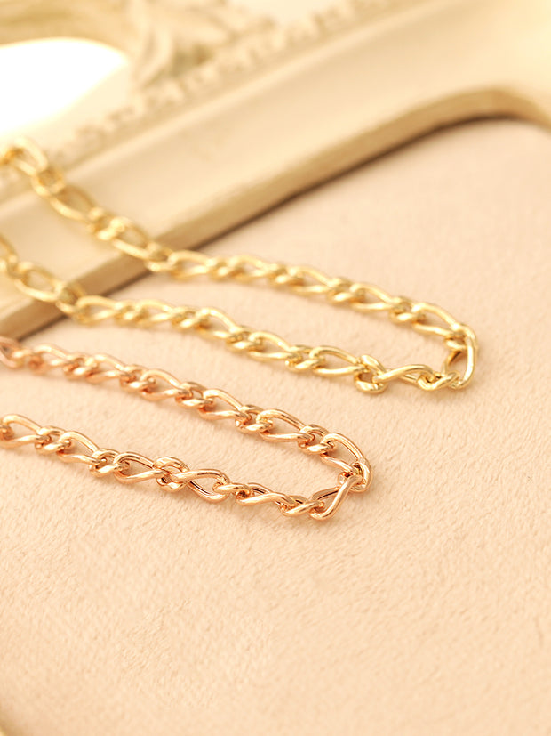 14K Gold Hollow Knot Chain Bracelet