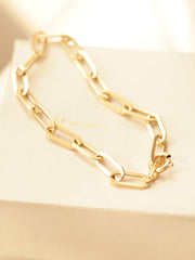 14K18K Gold Daily Clip Hollow Chain Bracelet MEDIUM