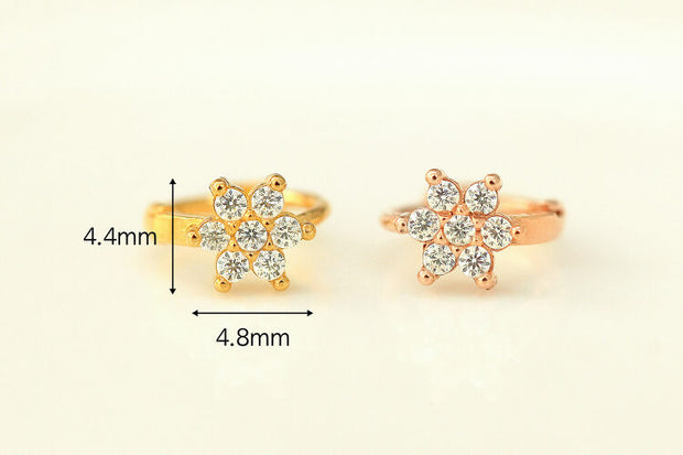 925 Silver Flower Hoop Earring